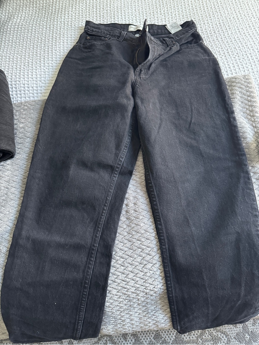 Abercrombie Black Ultra High Rise 90’s Straight Jeans